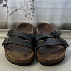 Yao Black Birkenstocks Double Strap Sandals